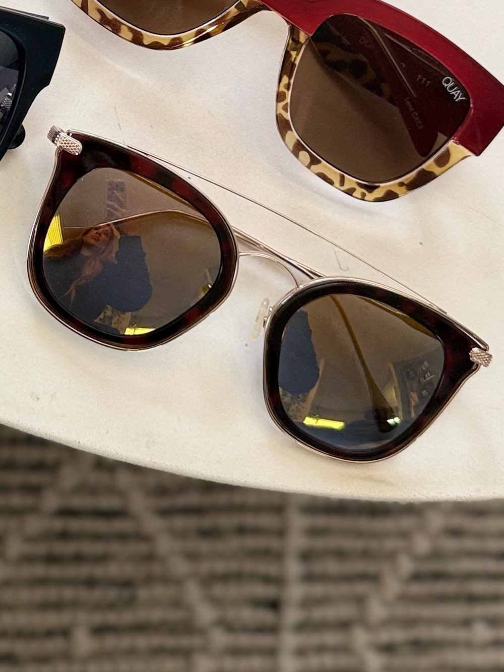 Quay Australia Tortoise Shell Frames and Gold Lenses Sunglasses